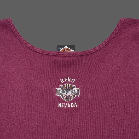 Harley Davidson Nevada Burgundy Ribbed Tank Womens Size M GUC - Picture 7 of 8